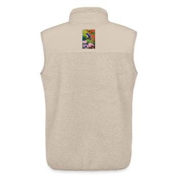 Vogel auf Ast mit Blumen Blüten - Unisex Sherpaweste von Stanley/Stella - Beige - Hinten - AI Model Male 178 light (178cm)