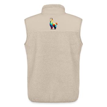 Alpaka - Unisex Sherpaweste von Stanley/Stella - Beige - Hinten - AI Model Male 178 light (178cm)