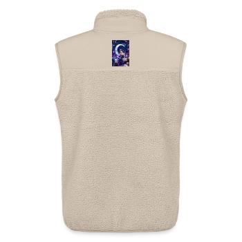 Lire et s’endormir - Veste sans manches sherpa unisexe Stanley/Stella - beige - Dos - AI Model Male 178 light (178cm)