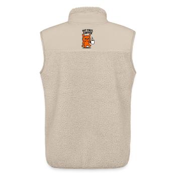 But first coffee cat - Unisex Sherpaweste von Stanley/Stella - Beige - Hinten - AI Model Male 178 light (178cm)