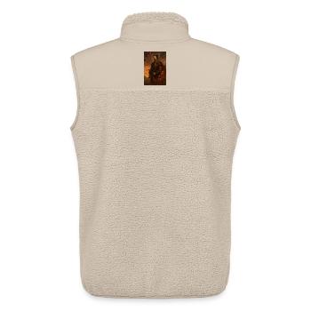Samurai im Kirschblütensturm - Unisex Sherpaweste von Stanley/Stella - Beige - Hinten - AI Model Male 178 light (178cm)