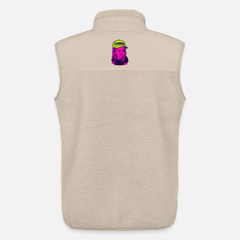 FANMAN Pop-Art-Mädchen mit Cap - Unisex Sherpaweste von Stanley/Stella - Beige