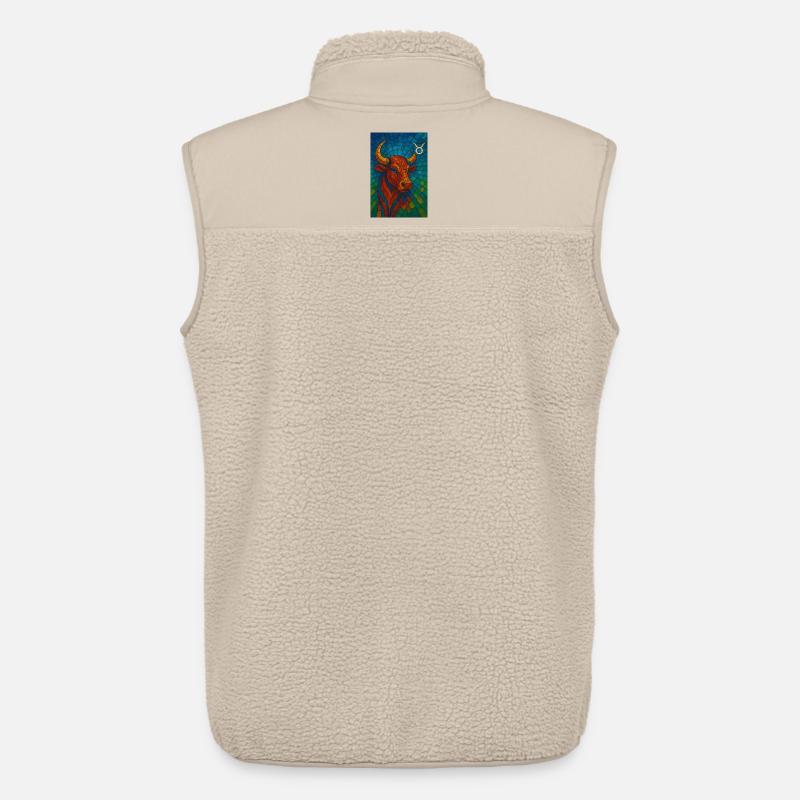 Taurus Stier – Buntes Glasmosaik Sternzeichen - Unisex Sherpaweste von Stanley/Stella - Beige