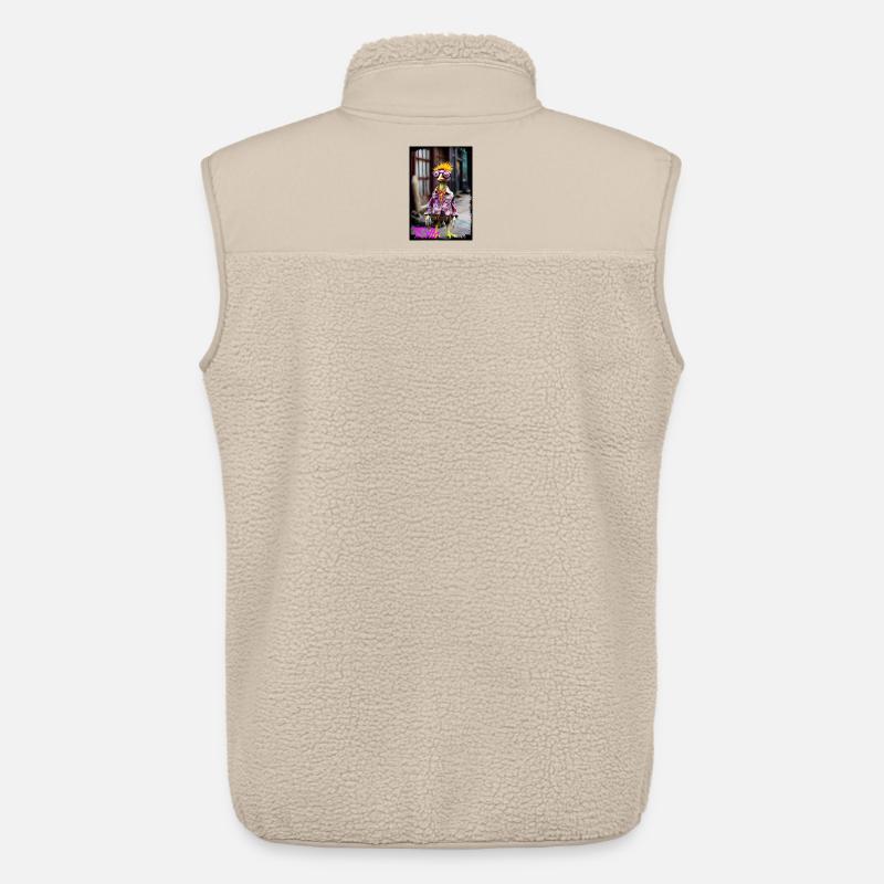 Vogel-Schmuckfigur Puppe mit bunter Jacke - Unisex Sherpaweste von Stanley/Stella - Beige