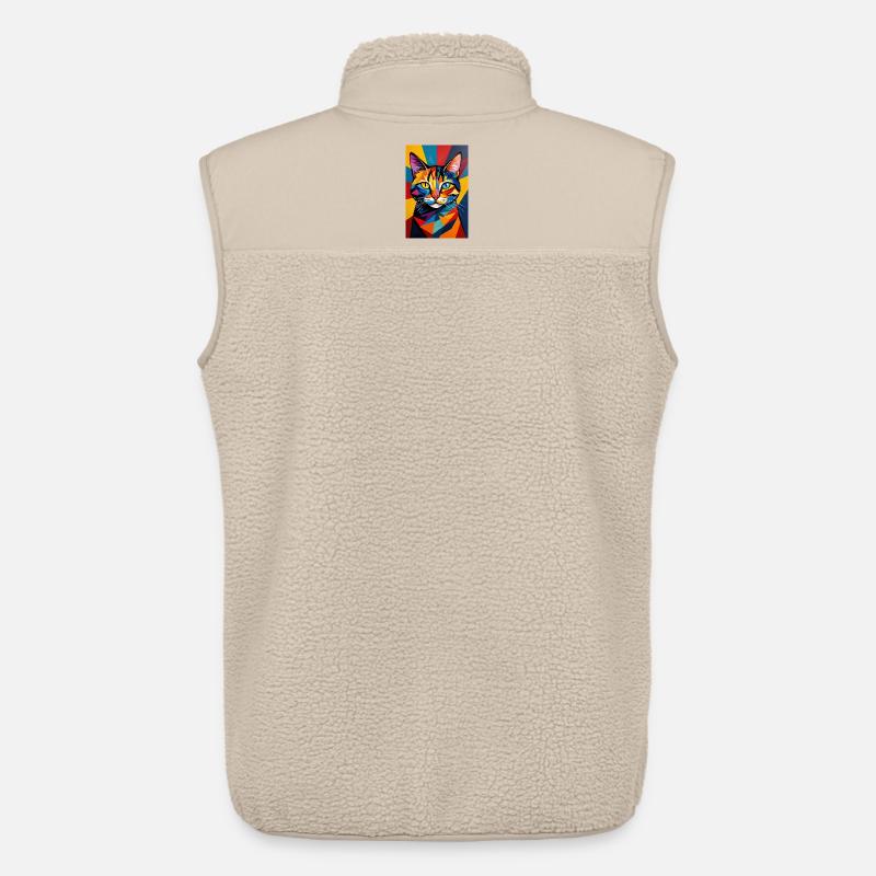  Avantgarde Katze R03 - Unisex Sherpaweste von Stanley/Stella - Beige