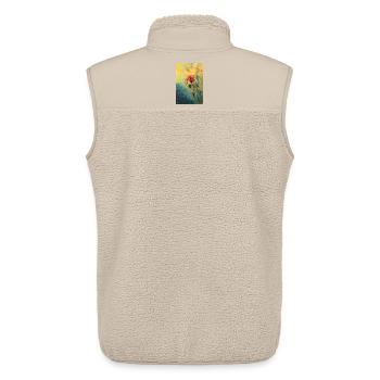 Abstract Floral Scene - Unisex Sherpa Gilet by Stanley/Stella - beige - Back - AI Model Male 178 light (178cm)