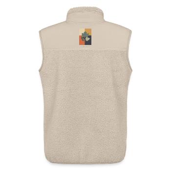 Herbst-Botanicals-Gitter - Unisex Sherpaweste von Stanley/Stella - Beige - Hinten - AI Model Male 178 light (178cm)