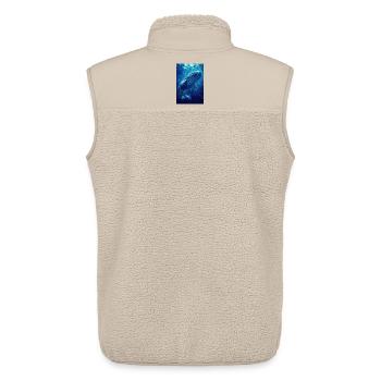 Illustration of a whale - Unisex Sherpa Gilet by Stanley/Stella - beige - Back - AI Model Male 178 light (178cm)