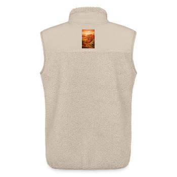 Illustration of a desert landscape - Unisex Sherpa Gilet by Stanley/Stella - beige - Back - AI Model Male 178 light (178cm)