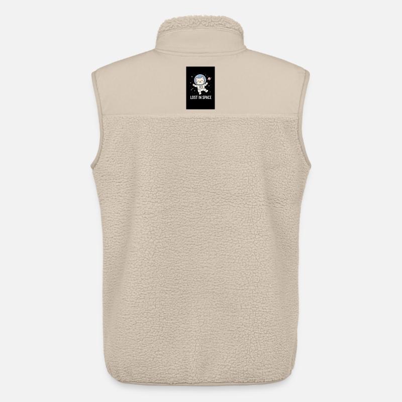 Astronaute chat perdu dans l’espace - Veste sans manches sherpa unisexe Stanley/Stella - beige