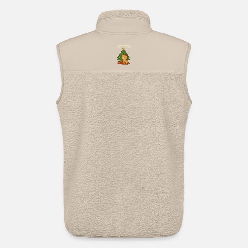 Schnurrende Grüße unterm Tannenbaum – Katze - Unisex Sherpaweste von Stanley/Stella - Beige