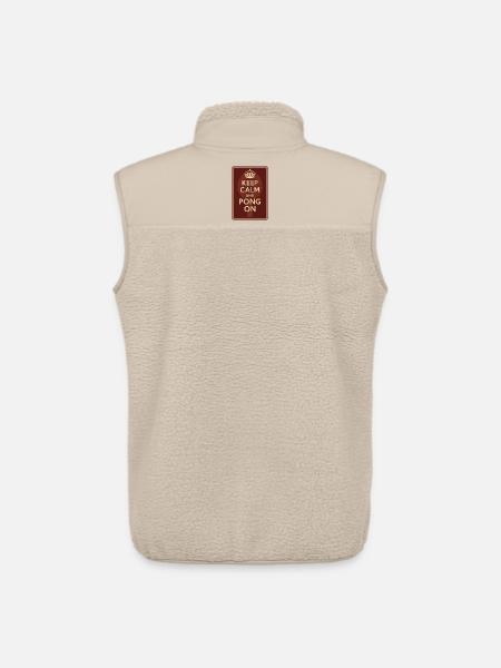 Keep Calm and Pong On / Ping - Unisex Sherpa Gilet by Stanley/Stella - beige