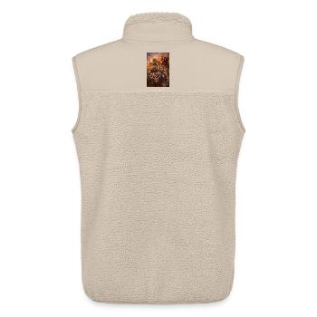 Couple de chevaliers et figure de feu - Veste sans manches sherpa unisexe Stanley/Stella - beige - Dos - AI Model Male 178 light (178cm)