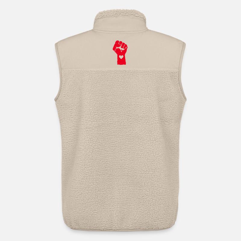 Rote Faust mit Herz - Unisex Sherpaweste von Stanley/Stella - Beige