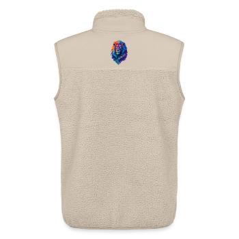 Farbenfroher kosmischer Löwe – Art Pop Farben - Unisex Sherpaweste von Stanley/Stella - Beige - Hinten - AI Model Male 178 light (178cm)