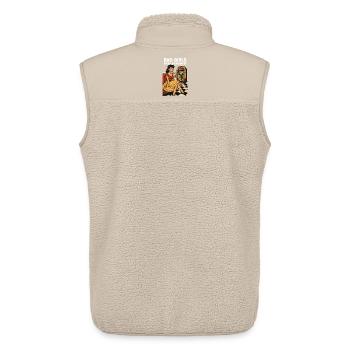 Pin-up des années 50 : Bad Girls boivent des milkshakes Rockabilly - Veste sans manches sherpa unisexe Stanley/Stella - beige - Dos - AI Model Male 178 light (178cm)