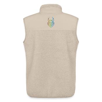 Symbole lunaire égyptien multicolore - Veste sans manches sherpa unisexe Stanley/Stella - beige - Dos - AI Model Male 178 light (178cm)