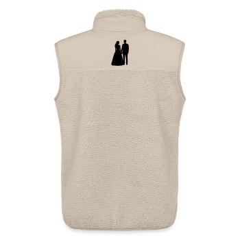 Silhouette du couple de mariés – Design noir et blanc - Veste sans manches sherpa unisexe Stanley/Stella - beige - Dos - AI Model Male 178 light (178cm)