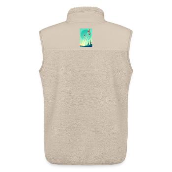 Une flotte s’élève dans le ciel ouvert - Veste sans manches sherpa unisexe Stanley/Stella - beige - Dos - AI Model Male 178 light (178cm)