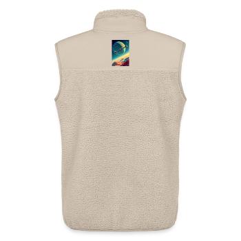 L’humanité trouve enfin sa nouvelle maison dans l’espace - Veste sans manches sherpa unisexe Stanley/Stella - beige - Dos - AI Model Male 178 light (178cm)