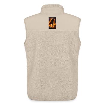 Fire Horse in the Flame Storm - Unisex Sherpa Gilet by Stanley/Stella - beige - Back - AI Model Male 178 light (178cm)