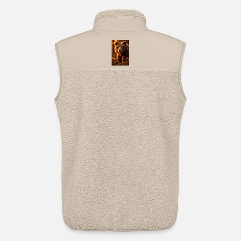 Sonnenuntergangsbär im Wald - Unisex Sherpaweste von Stanley/Stella - Beige