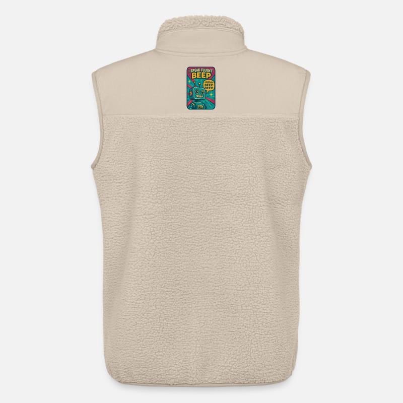 Fließend Beep | Roboter Sci-Fi Nerd - Unisex Sherpaweste von Stanley/Stella - Beige