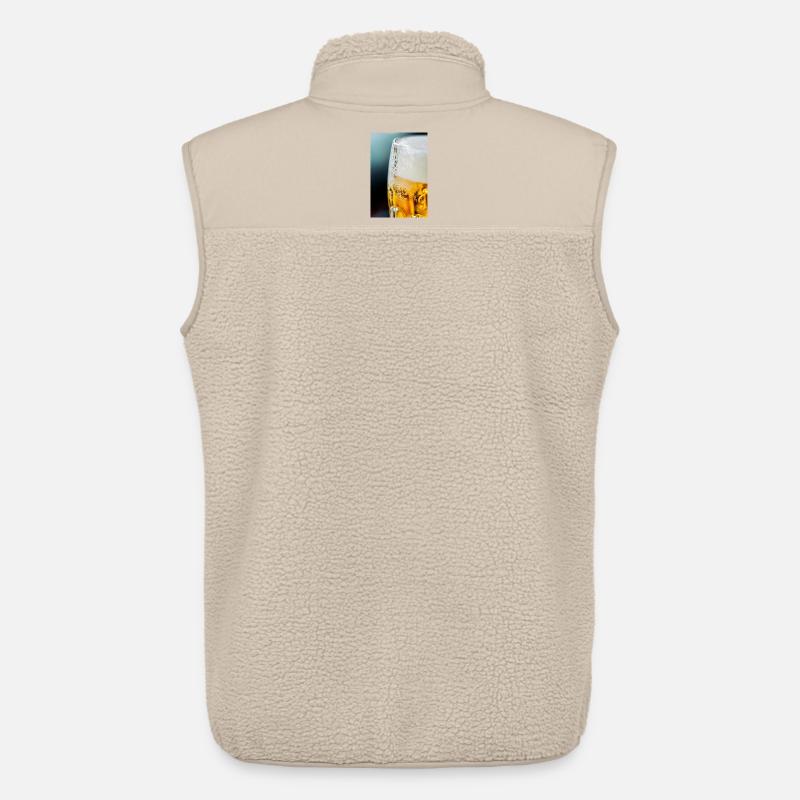 Light Gold Beer Glass Pattern - Unisex Sherpa Gilet by Stanley/Stella - beige