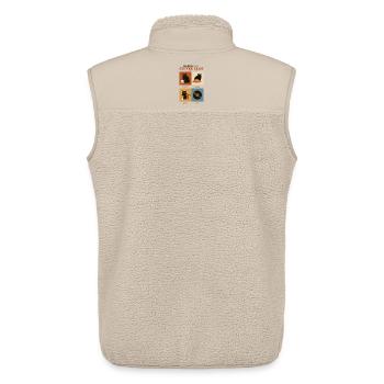 Black Cat Coffee Club Panels - Unisex Sherpa Gilet by Stanley/Stella - beige - Back - AI Model Male 178 light (178cm)