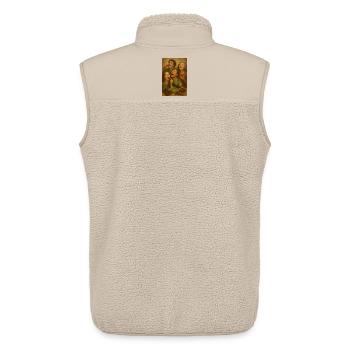 Genussrunde: Familie teilt Kakao Schoko - Unisex Sherpaweste von Stanley/Stella - Beige - Hinten - AI Model Male 178 light (178cm)