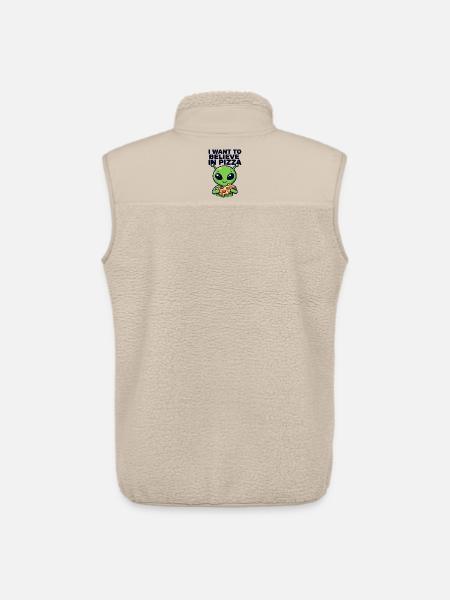 Jeg vil tro på pizza alien - Stanley/Stella unisex sherpavest - beige