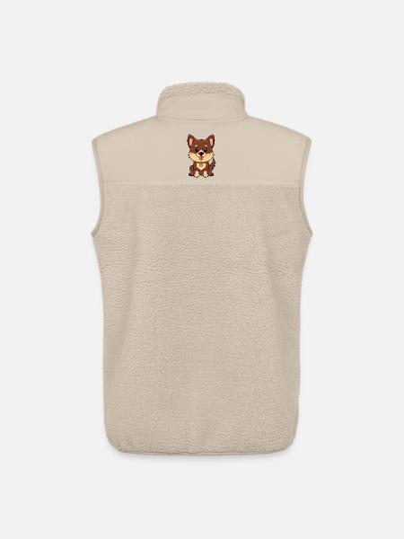 Little reddish-brown puppy (comic) - Unisex Sherpa Gilet by Stanley/Stella - beige
