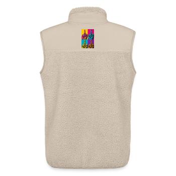 Pop Art Hand Four-Colored Finger - Unisex Sherpa Gilet by Stanley/Stella - beige - Back - AI Model Male 178 light (178cm)