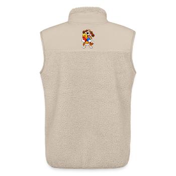 Surcharge excitée de jouets qui couinent du chien - Veste sans manches sherpa unisexe Stanley/Stella - beige - Dos - AI Model Male 178 light (178cm)