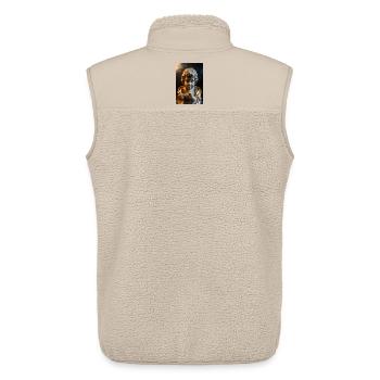 Flüsternder Cherub im goldenen Schein - Unisex Sherpaweste von Stanley/Stella - Beige - Hinten - AI Model Male 178 light (178cm)