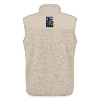 Coastal Peak mit Wildblumen - Unisex Sherpaweste von Stanley/Stella - Beige - Hinten - AI Model Male 178 light (178cm)