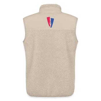 Farbduett aus Rot und Blau - Unisex Sherpaweste von Stanley/Stella - Beige - Hinten - AI Model Male 178 light (178cm)