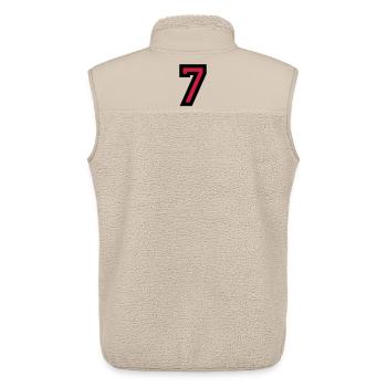 Le numéro 7 - Nombre Seven - Veste sans manches sherpa unisexe Stanley/Stella - beige - Dos - AI Model Male 178 light (178cm)