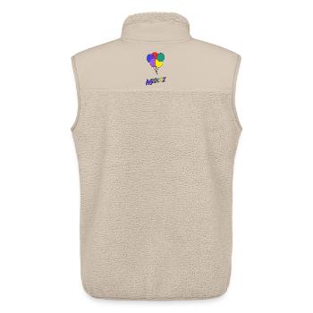 MERCI. MAÎTRESSE. MAÎTRE. MERCI MAÎTRESSE - Veste sans manches sherpa unisexe Stanley/Stella - beige - Dos - AI Model Male 178 light (178cm)
