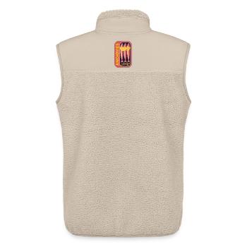 Retro Can Label Anchovy Art - Unisex Sherpa Gilet by Stanley/Stella - beige - Back - AI Model Male 178 light (178cm)