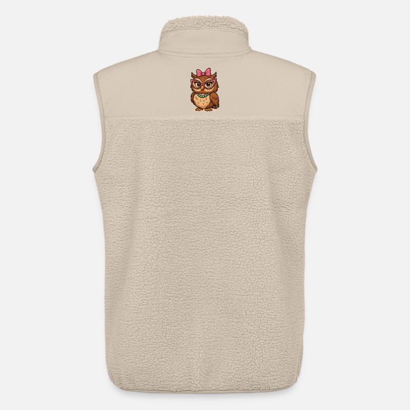 Smart ugle med rosa briller - Unisex sherpavest Stanley/Stella - beige