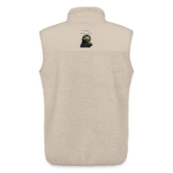 Tired frog with coffee – morning grouch humor - Unisex Sherpa Gilet by Stanley/Stella - beige - Back - AI Model Male 178 light (178cm)