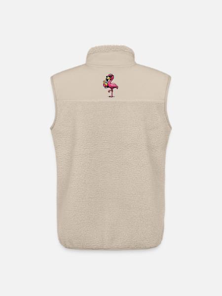 Flamingo cocktail with sunglasses - Unisex Sherpa Gilet by Stanley/Stella - beige