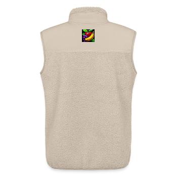 Geometric Fruit Collage of ductape - Unisex Sherpa Gilet by Stanley/Stella - beige - Back - AI Model Male 178 light (178cm)