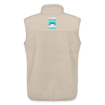 Zum Zocken Geboren Zum Arbeiten Gezwungen Gamer - Unisex Sherpaweste von Stanley/Stella - Beige - Hinten - AI Model Male 178 light (178cm)