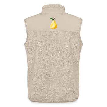 Geometric Pear – Modern Fruit Motif - Unisex Sherpa Gilet by Stanley/Stella - beige - Back - AI Model Male 178 light (178cm)