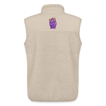 Lila Monster mit Pflaster - Unisex Sherpaweste von Stanley/Stella - Beige - Hinten - AI Model Male 178 light (178cm)