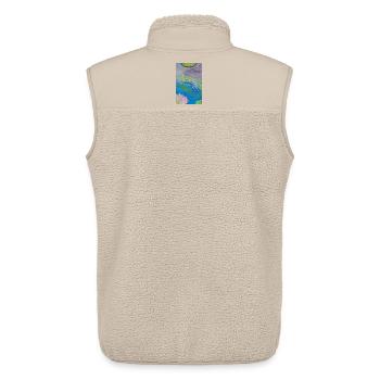 Blue tropical fish over lotus - Unisex Sherpa Gilet by Stanley/Stella - beige - Back - AI Model Male 178 light (178cm)