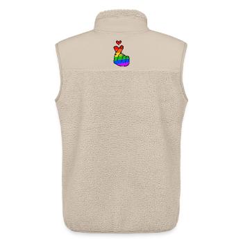 Peace Heart Love Rainbow Peace Movement - Unisex Sherpa Gilet by Stanley/Stella - beige - Back - AI Model Male 178 light (178cm)