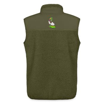 Ente Dart Dartpfeil - Unisex Sherpaweste von Stanley/Stella - Khaki - Hinten - AI Model Male 178 light (178cm)